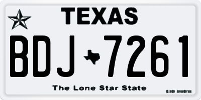 TX license plate BDJ7261