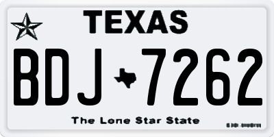 TX license plate BDJ7262