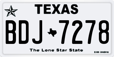 TX license plate BDJ7278