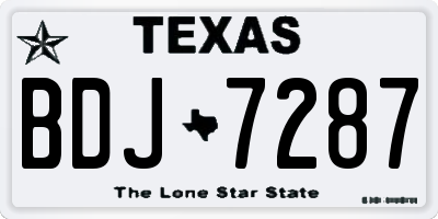 TX license plate BDJ7287