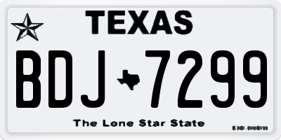 TX license plate BDJ7299