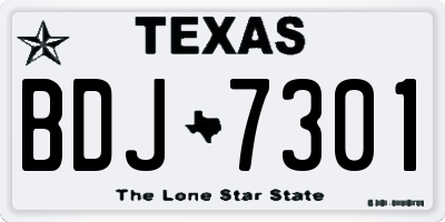 TX license plate BDJ7301