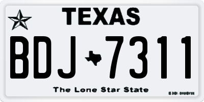 TX license plate BDJ7311
