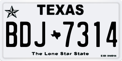 TX license plate BDJ7314