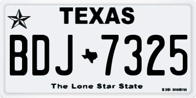 TX license plate BDJ7325