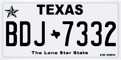 TX license plate BDJ7332