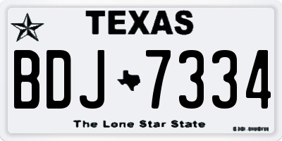 TX license plate BDJ7334