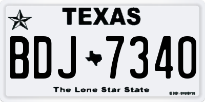 TX license plate BDJ7340