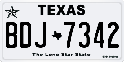 TX license plate BDJ7342