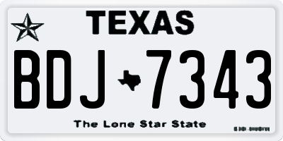 TX license plate BDJ7343