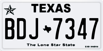 TX license plate BDJ7347
