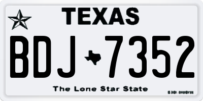 TX license plate BDJ7352