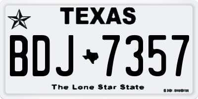 TX license plate BDJ7357