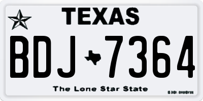 TX license plate BDJ7364