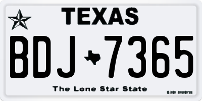 TX license plate BDJ7365