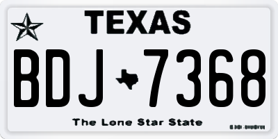 TX license plate BDJ7368