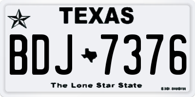 TX license plate BDJ7376