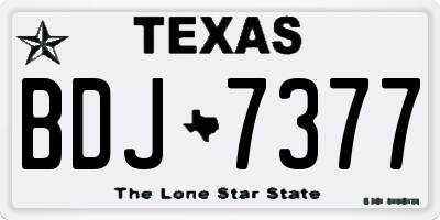 TX license plate BDJ7377