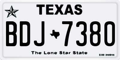 TX license plate BDJ7380