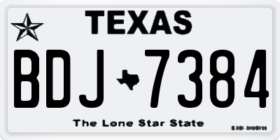TX license plate BDJ7384