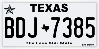 TX license plate BDJ7385