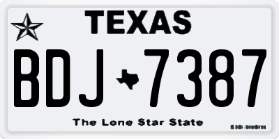 TX license plate BDJ7387