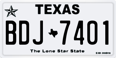 TX license plate BDJ7401