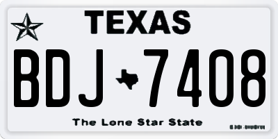TX license plate BDJ7408