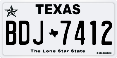 TX license plate BDJ7412