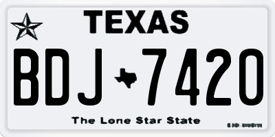 TX license plate BDJ7420