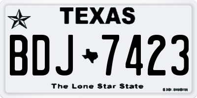 TX license plate BDJ7423