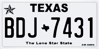 TX license plate BDJ7431
