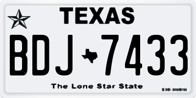 TX license plate BDJ7433