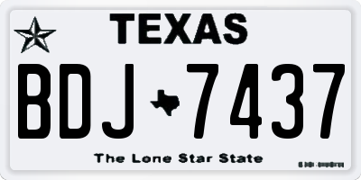 TX license plate BDJ7437