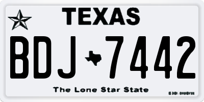 TX license plate BDJ7442