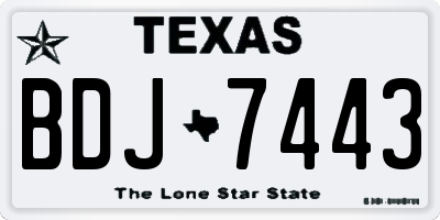 TX license plate BDJ7443