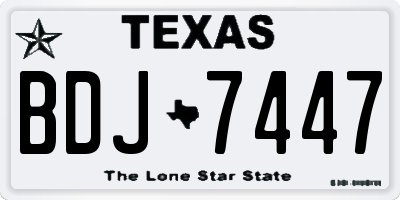 TX license plate BDJ7447