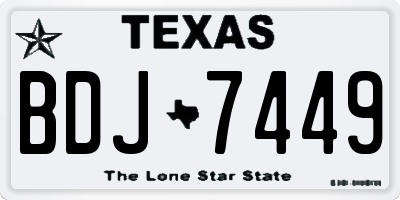 TX license plate BDJ7449