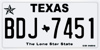 TX license plate BDJ7451