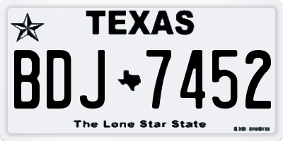 TX license plate BDJ7452