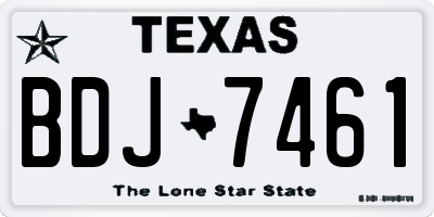 TX license plate BDJ7461