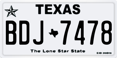 TX license plate BDJ7478