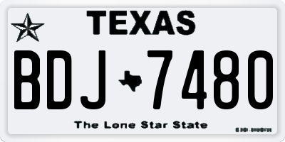 TX license plate BDJ7480