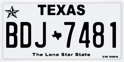 TX license plate BDJ7481