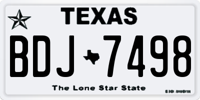 TX license plate BDJ7498