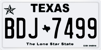 TX license plate BDJ7499