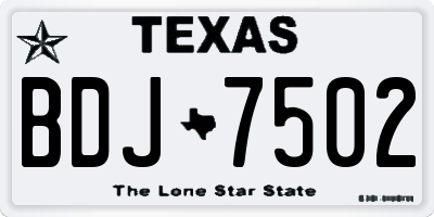 TX license plate BDJ7502