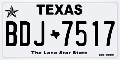 TX license plate BDJ7517