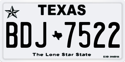 TX license plate BDJ7522