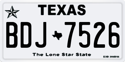 TX license plate BDJ7526
